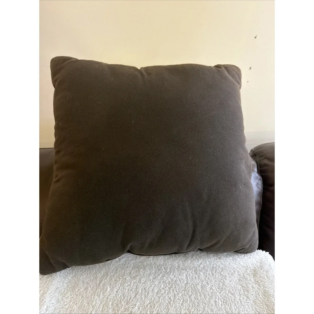 Inset Brown Throw pillow cover velvet cognac Gold Embroidered Gothic Academia